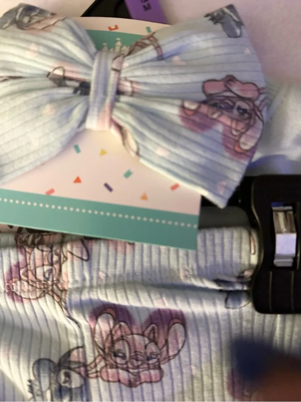 Disney Light Blue Stitch & Angel Matching Set with Pink Accents